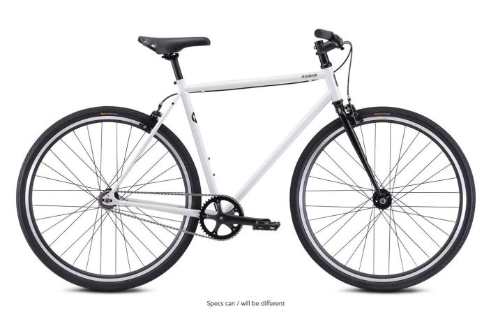 Fuji Declaration White 54cm M Hi-ten terasrunkoisesta Declaration single-speed fillarista kertoo paljon se, etta malli on